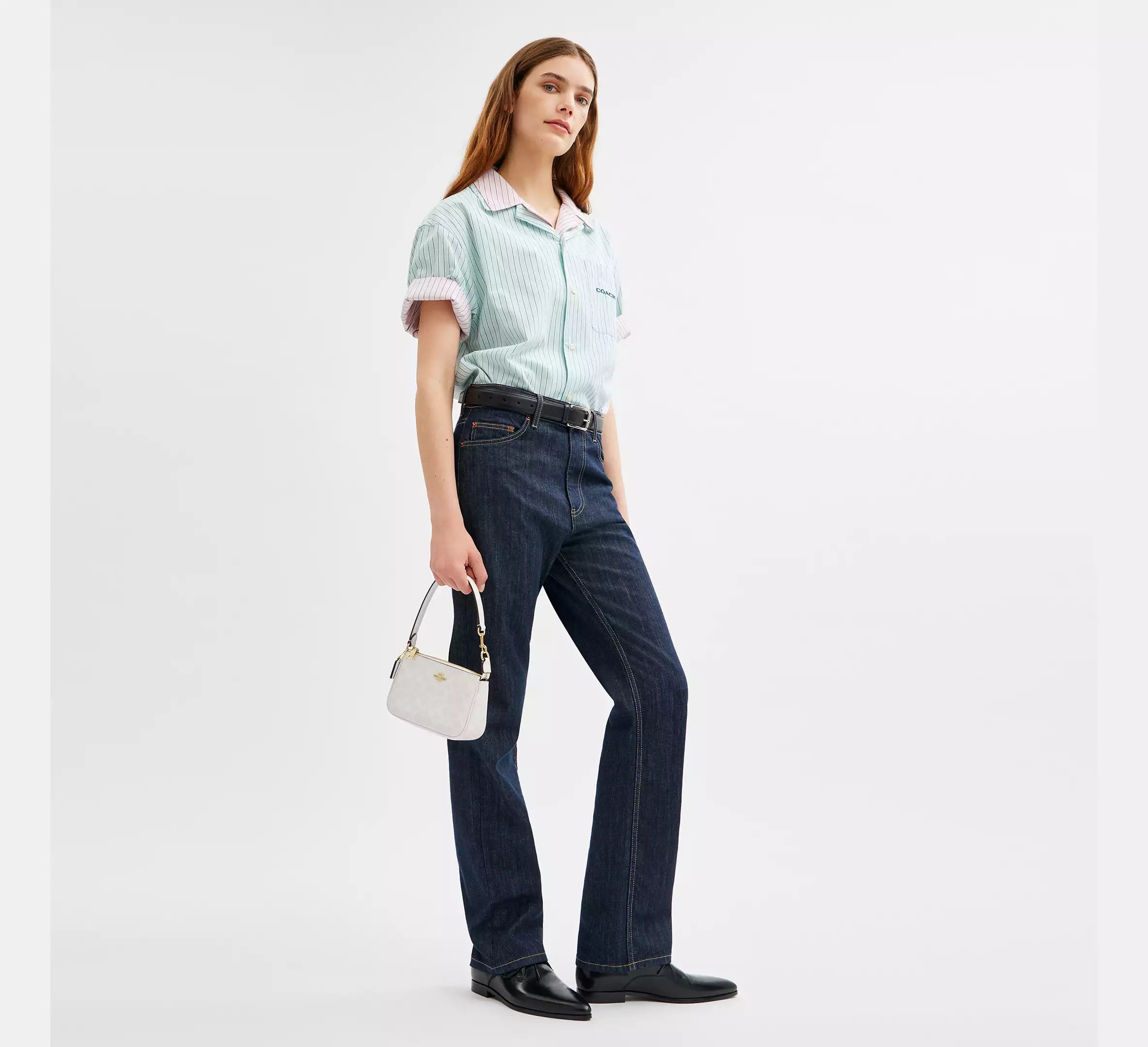 COACH Nolita 19 In Blocked Signature Canvas In Glacier White