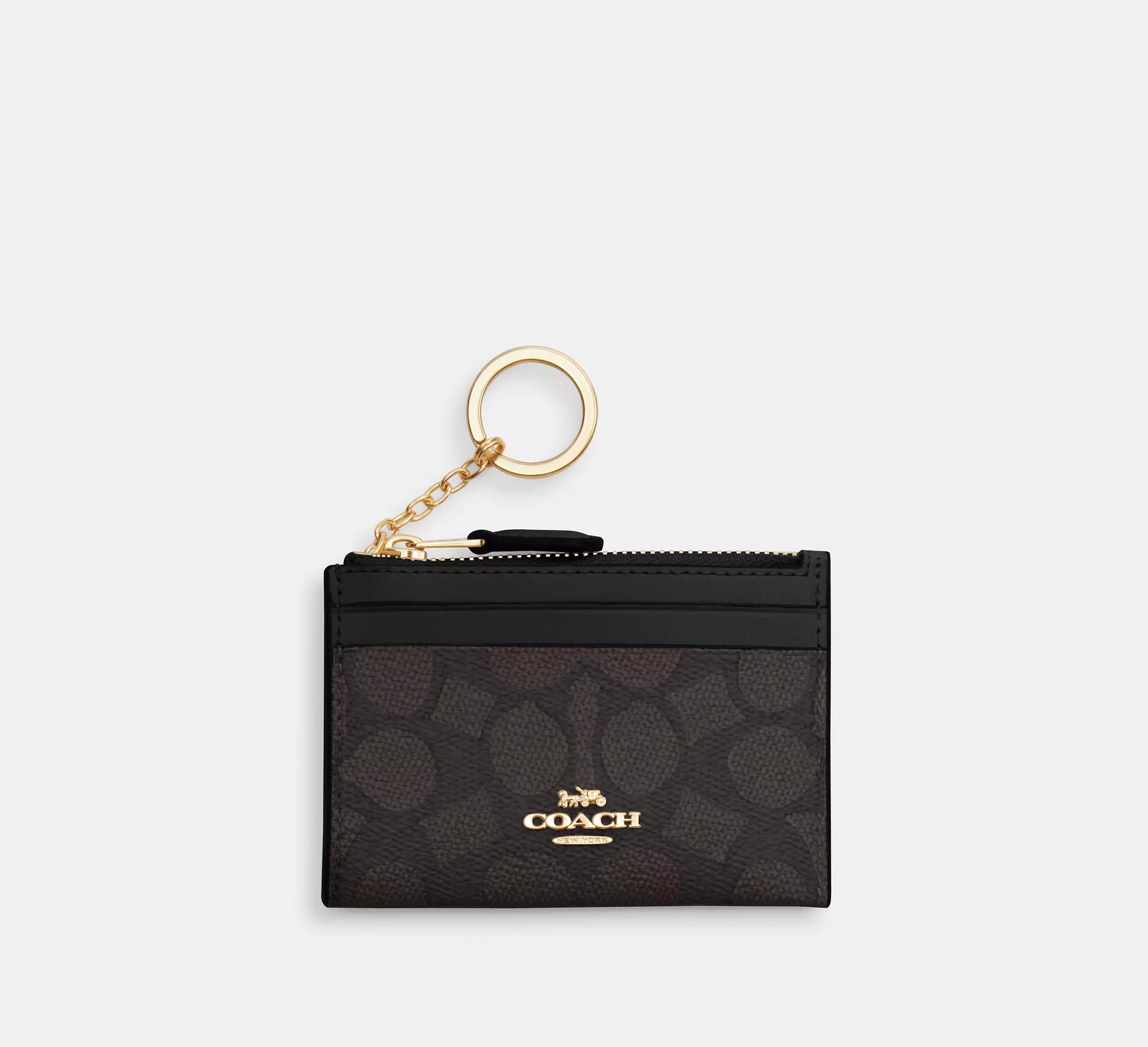 COACH Mini Skinny Id Case In Signature Canvas - Mahogany