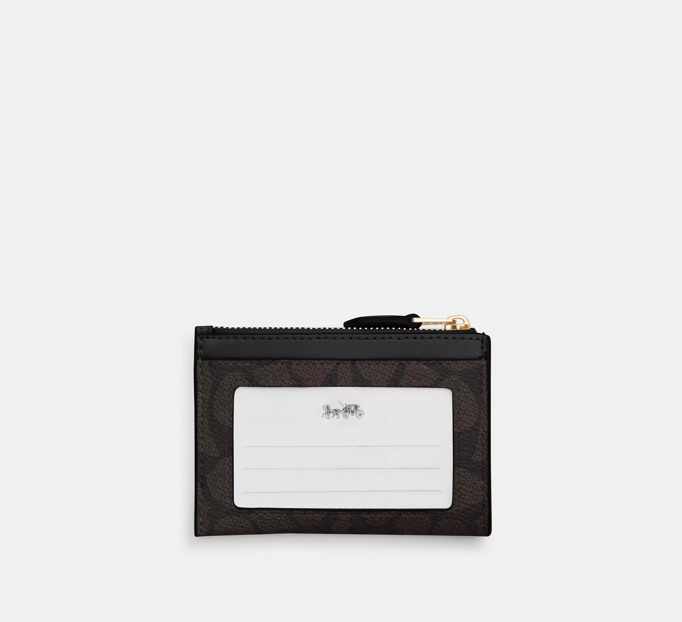 COACH Mini Skinny Id Case In Signature Canvas - Mahogany