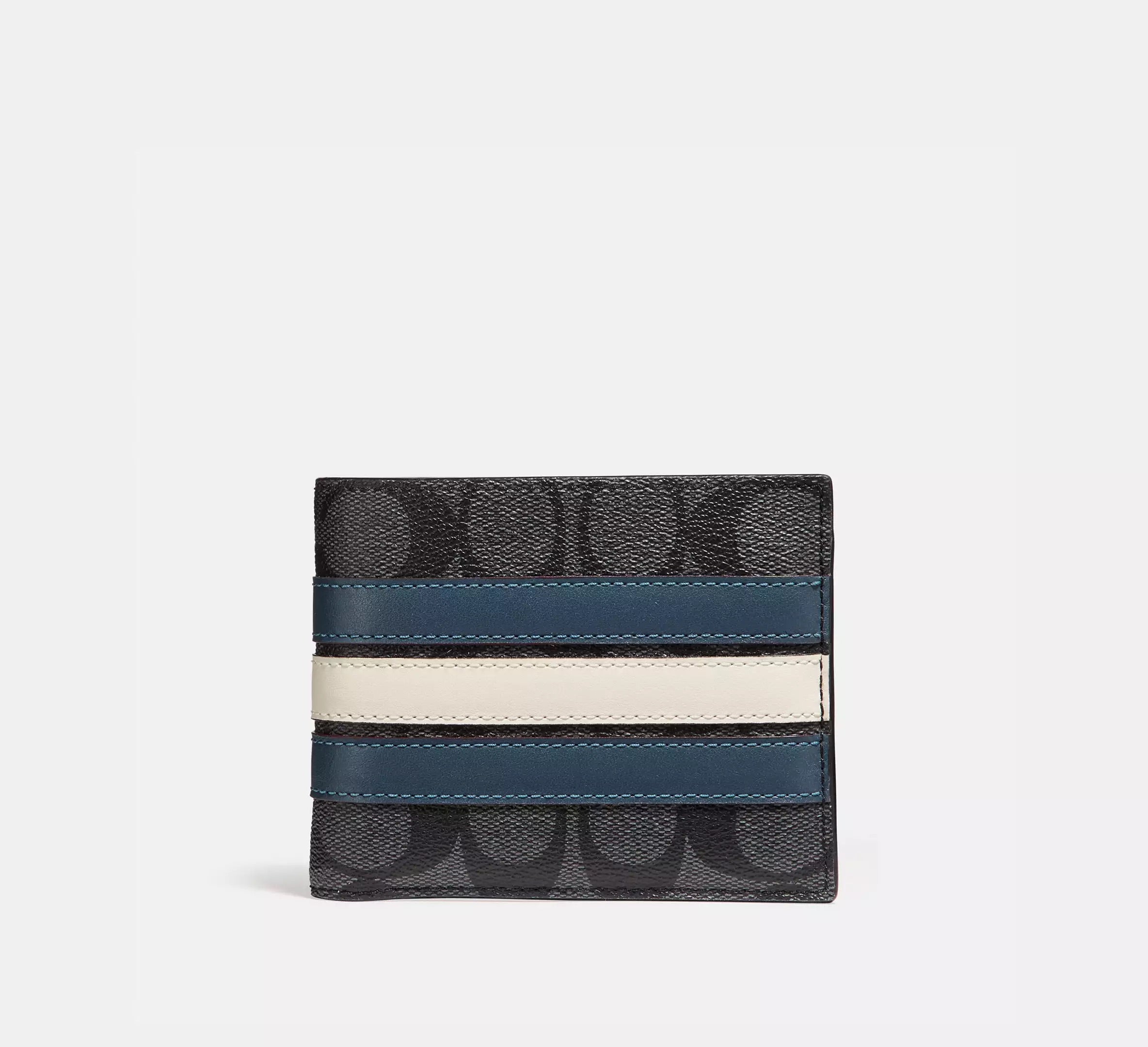COACH 3 In 1 Wallet In Blue/Charcoal Signature Leather