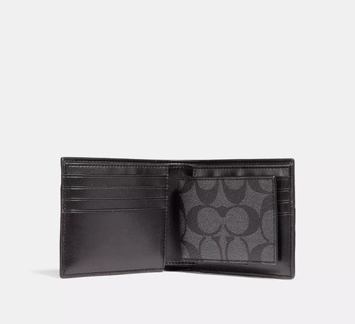 COACH 3 In 1 Wallet In Blue/Charcoal Signature Leather