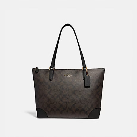 COACH Zip Top Tote in Signature Canvas