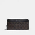 COACH Accordion Wallet in Signature Canvas - Mahogany/Black