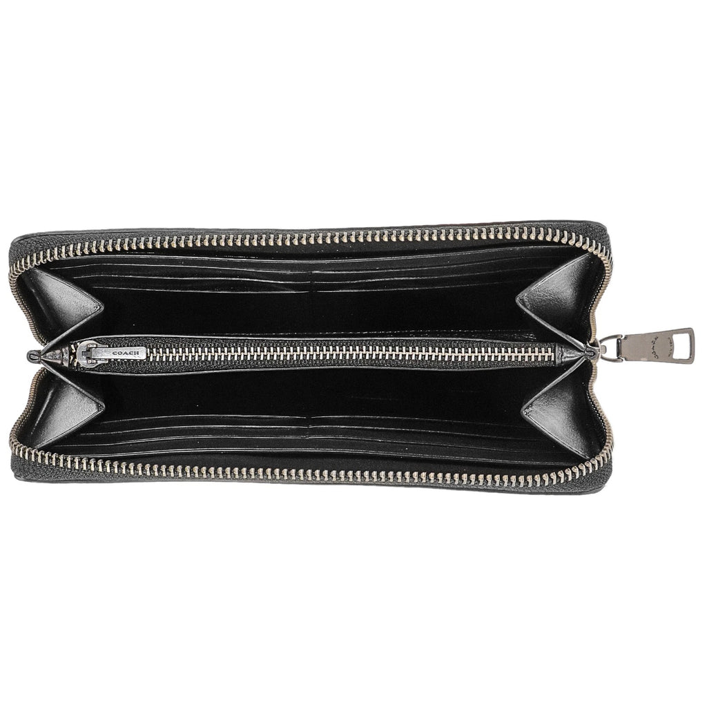 COACH Accordion Wallet in Signature Canvas - Khaki/Black