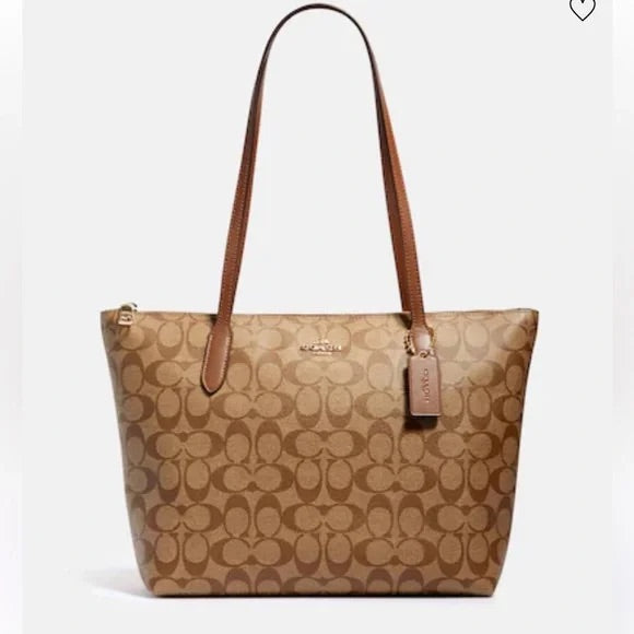 COACH Zip Top Tote - Brown