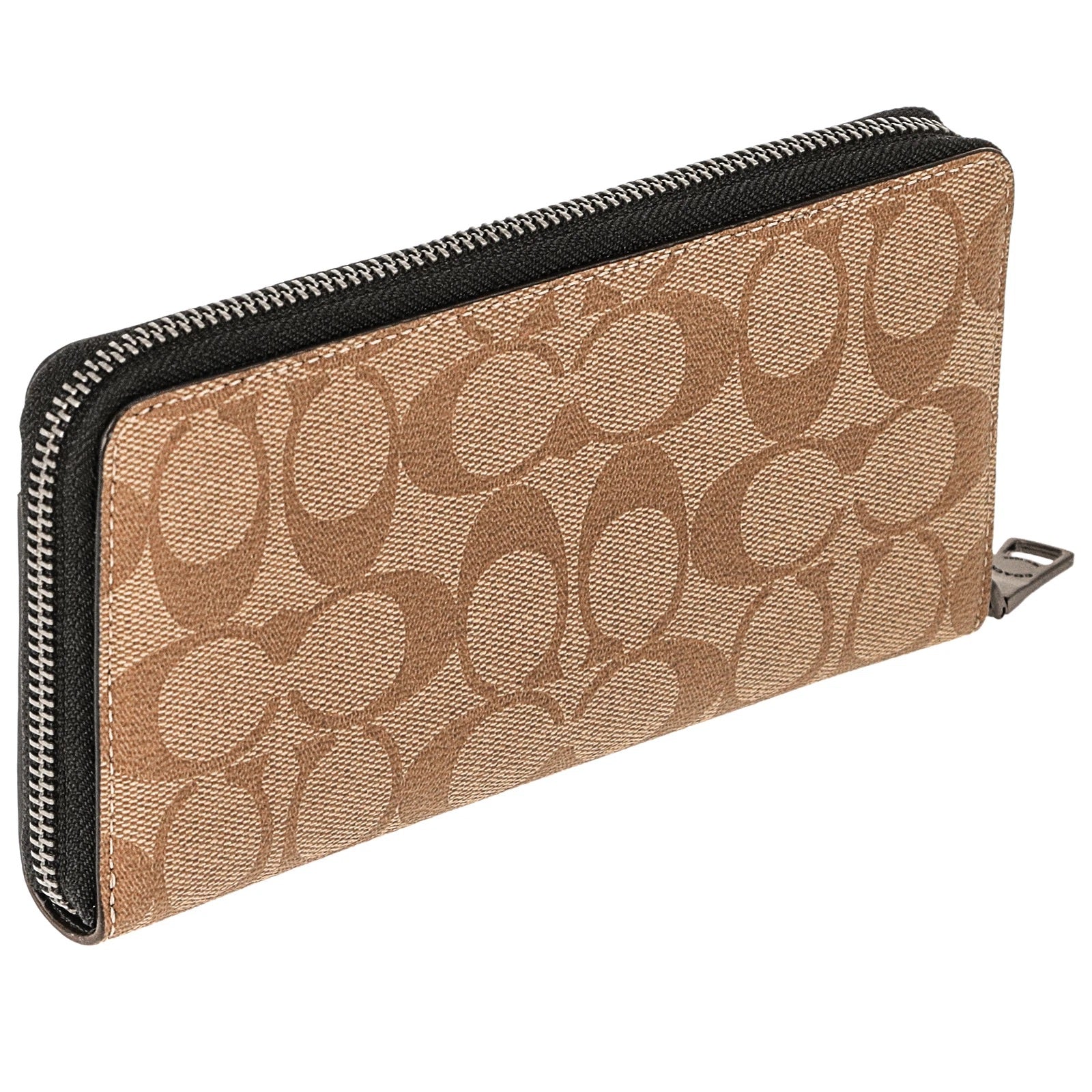 COACH Accordion Wallet in Signature Canvas - Khaki/Black