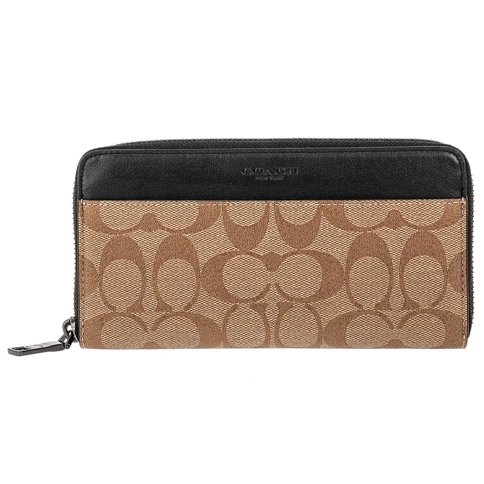 COACH Accordion Wallet in Signature Canvas - Khaki/Black