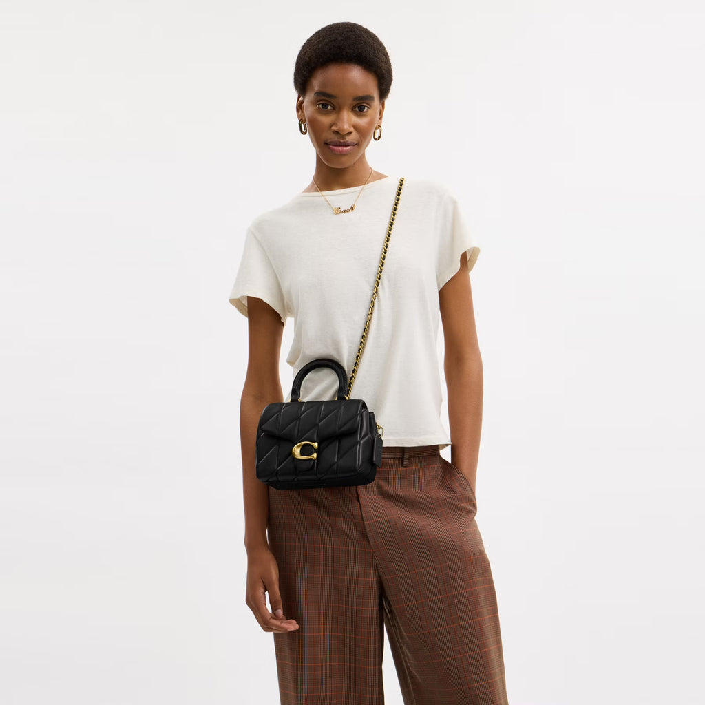 COACH Tabby Top Handle Sling with Quilting - Black
