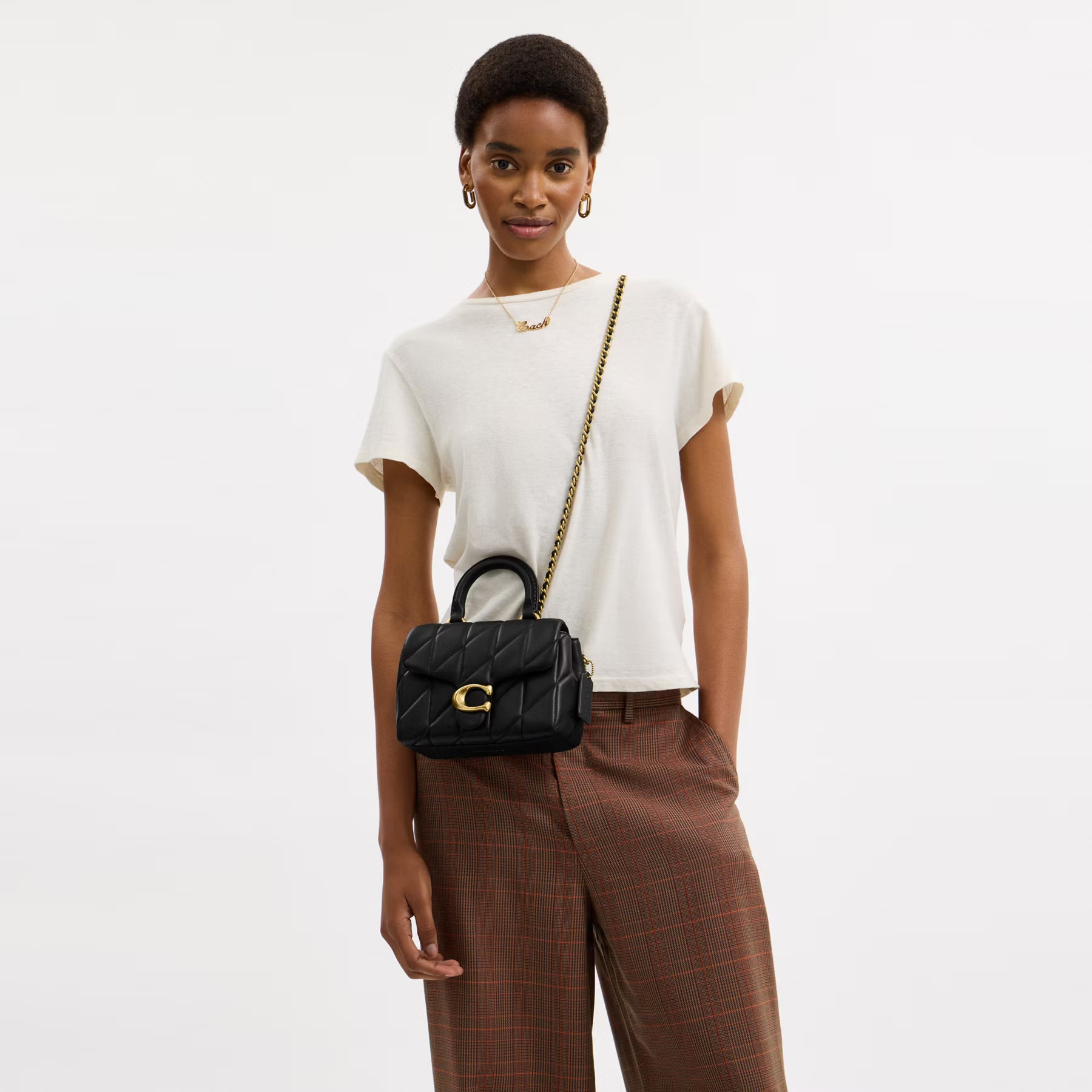 COACH Tabby Top Handle Sling with Quilting - Black